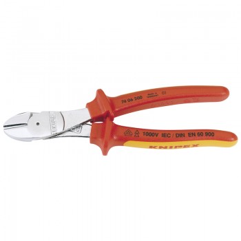 Knipex 74 06 200 Fully Insulated High Leverage Diagonal Side Cutter, 200mm Knipex 74 06 200 Fully Insulated High Leverage Diagonal Side Cutter, 200mm