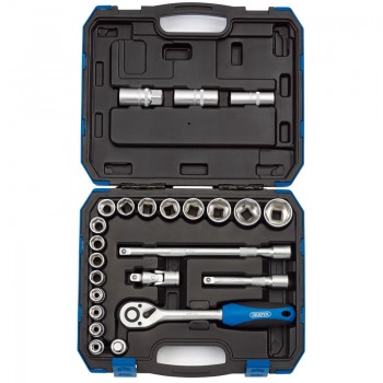 Metric Socket Set, 1/2&rdquo; Sq. Dr. (24 Piece)