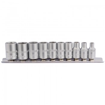 Metric Socket on Metal Rail, 1/4&rdquo; Sq. Dr. (10 Piece)