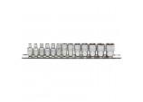 Metric Socket Set on a Metal Rail, 1/4&rdquo; Sq. Dr. (13 Piece)