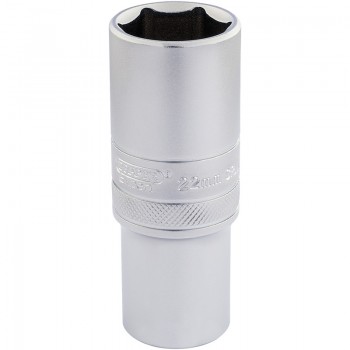 6 Point Metric Deep Socket, 1/2&rdquo; Sq. Dr., 22mm