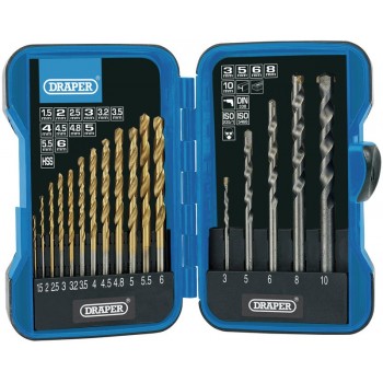 Metric Combined HSS and Masonry Drill Bit Set (17 Piece)