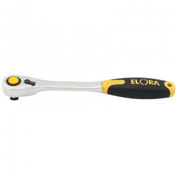 Elora Fine Tooth Quick Release Soft Grip Reversible Ratchet, 1/2&rdquo; Sq. Dr., 270mm