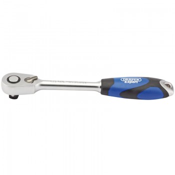 60 Tooth Micro Head Reversible Soft Grip Ratchet, 1/2&rdquo; Sq. Dr.