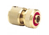 Brass Hose Connector with Water Stop, 1/2&rdquo;