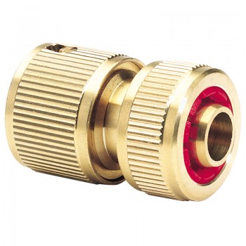 Brass Hose Connector with Water Stop, 1/2&rdquo;