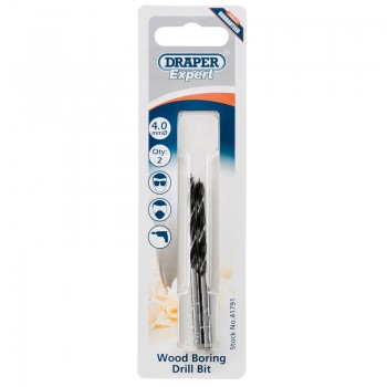 Wood Drill Bit, 4mm (Pack of 2)