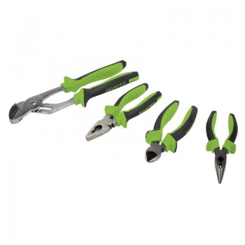 Soft Grip Pliers Set, Green (4 Piece)