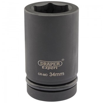 Expert HI-TORQ® 6 Point Deep Impact Socket, 1&rdquo; Sq. Dr., 34mm