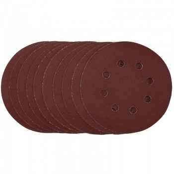Sanding Discs, 125mm, Hook & Loop, 240 Grit, (Pack of 10)