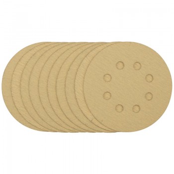 Gold Sanding Discs with Hook & Loop, 125mm, 120 Grit (Pack of 10)