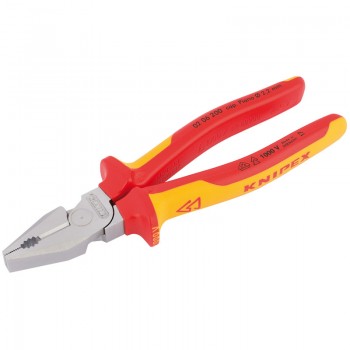 Knipex 02 06 200 Fully Insulated High Leverage Combination Pliers, 200mm