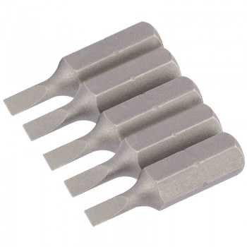 Plain Slot Insert Bit, 3mm, 1/4&rdquo; Hex, 25mm Long (Pack of 5)