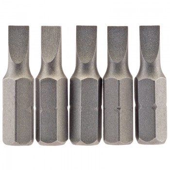 Plain Slot Insert Bit, 4.5 mm, 1/4&rdquo; Hex, 25mm Long (Pack of 5)
