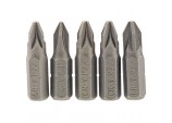 PZ Type Insert Bit, 1/4&rdquo; Hex, 25mm Long, No.2 (Pack of 5)