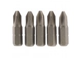Cross Slot Insert Bit, 1/4&rdquo; Hex, 25mm Long, No.2 (Pack of 5)