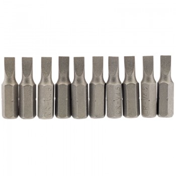 Plain Slot Insert Bit, 4.5mm, 1/4&rdquo; Hex, 25mm Long (Pack of 10)