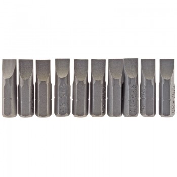 Plain Slot Insert Bit, 6.5mm, 1/4&rdquo; Hex, 25mm Long (Pack of 10)