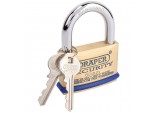 Solid Brass Padlock & 2 Keys with Mushroom Pin Tumblers Hardened Steel Shackle & Bumper, 60mm