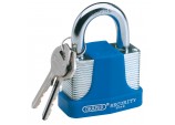 Laminated Steel Padlock and 2 Keys with Hardened Steel Shackle and Bumper, 40mm