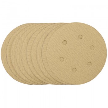 Gold Sanding Discs with Hook & Loop, 150mm, 180 Grit (Pack of 10)