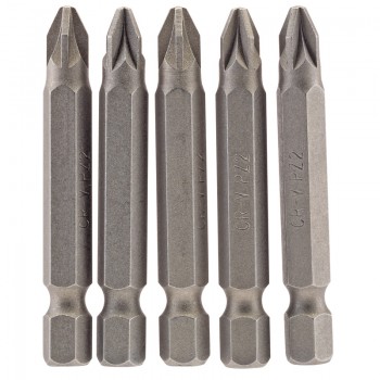 PZ Type Insert Bit, 1/4&rdquo; Hex, 50mm Long, No.2 (Pack of 5)