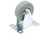 Fixed Plate Fixing Rubber Castor, 100mm Diameter, S.W.L. 80kg