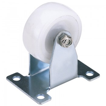 Fixed Plate Fixing Nylon Wheel, 50mm Diameter, S.W.L. 75kg