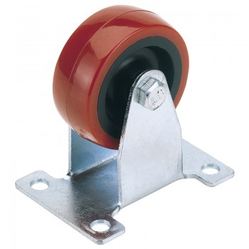 Fixed Plate Fixing Polyurethane Wheel, 50mm Diameter, S.W.L. 75kg