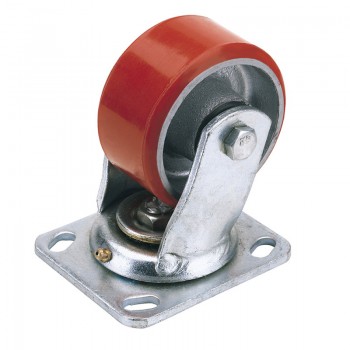 Swivel Plate Fixing Heavy Duty Polyurethane Wheel, 200mm Diameter, S.W.L. 500kg