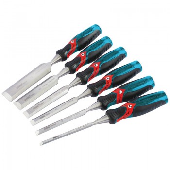 Soft Grip &rsquo;Pound Thru&rsquo; Bevel Edge Wood Chisel Set, 140mm (6 Piece)