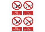 No Smoking&rsquo; Prohibition Sign (Pack of 4)