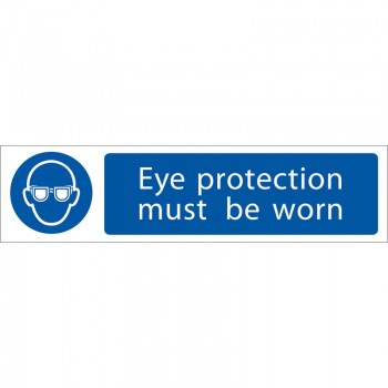 Eye Protection&rsquo; Mandatory Sign, 200 x 50mm