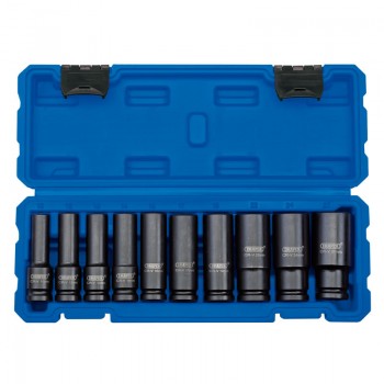 Metric Deep Impact Socket Set, 1/2&rdquo; Sq. Dr. (10 Piece)