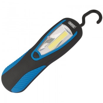 COB LED Work Light with Magnetic Back and Hanging Hook, 3W, 200 Lumens, Blue, 3 x AA Batteries Supplied