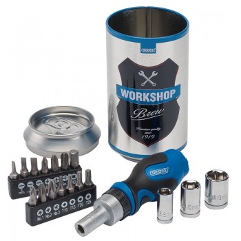 Stubby Ratchet Screwdriver and Bit Set, Special Edition - Workshop Brew (18 Piece)