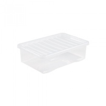 Crystal Clip Lid Underbed Box - 32L Clear