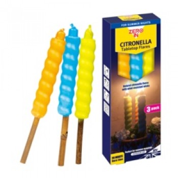 Table Top Citronella Flares - Pack 3 Beach Party