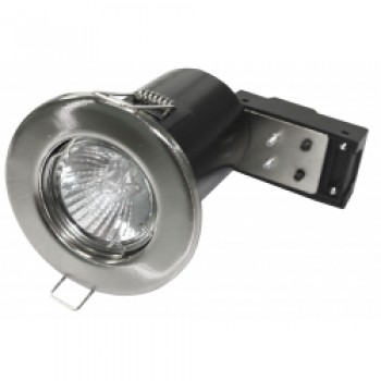 Fixed Fire Rated Downlight - Brushed Chrome