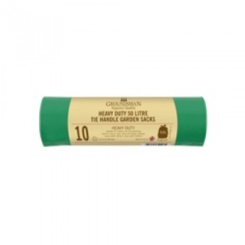 Heavy Duty Tie Handle Garden Bags 50L - Pack 10