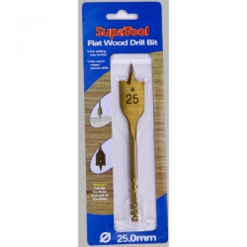 Titanium Coated Flat Wood Drill Bits - 25mm