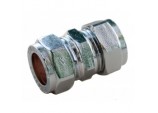 Compression Straight Connector - 15mm x 15mm Chrome