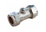 Compression Isolating Valve - Slotted 15 x 15mm Chrome