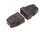 5A, 3 Pin Nylon Connector, Black - Pre-Packed