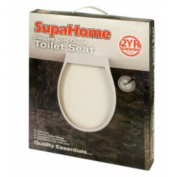 Deluxe Soft Close White Toilet Seat