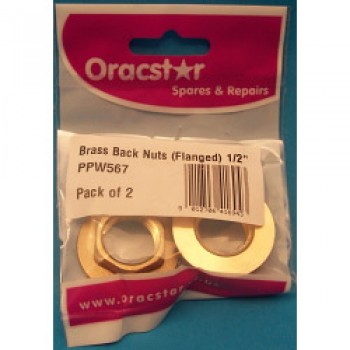 Brass Back Nuts - Flanged 1/2