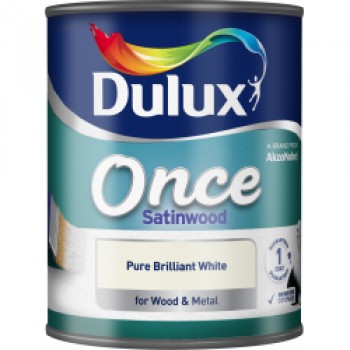Once Coat Satin Wood 750ml - Brilliant White